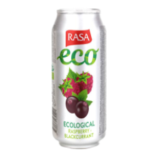 Rasa Eco - Raspberry Blackcurrant Carbonated Soft Drink with Juice 500ml Can