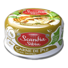 Scandia Sibiu - Chicken Meat in its Own Juice 300g / Carne de pui in suc propriu EO